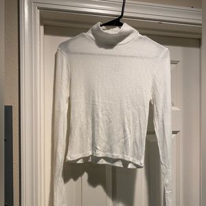 White Turtleneck crop